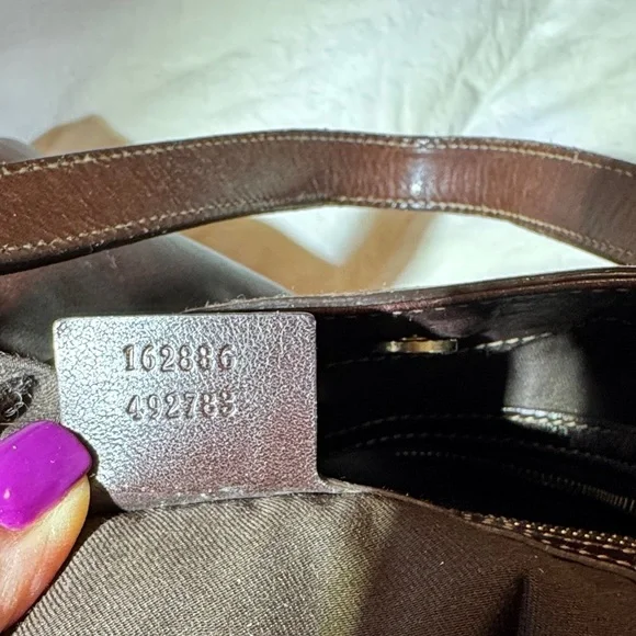 Gucci Dark Brown Web Britt Leather Shoulder Bag with Gold and Red Details - Picture 5 of 11